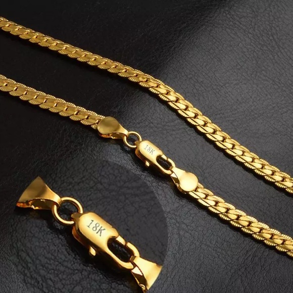 18K gold plated snake chain necklace - Picture 3 of 4